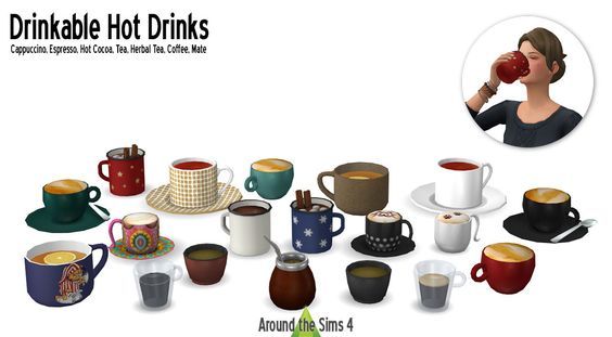 Pinterest: aroundthesims4 ☀ drinkable hot drinks