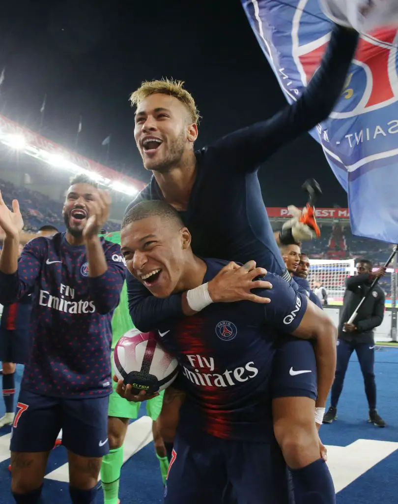 Ligue1 Kylian Mbappe of Paris Saint-Germain celebrates the victory and his…|Pinterest